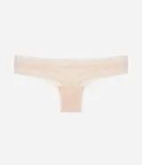 Bombacha bikini hilo de encaje floral color verde agua.