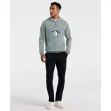 Buzo hoodie gris con el logo del pingüino Pete estampado en el centro del pecho. Tiene capucha ajustable con cordón y bolsillo tipo canguro.