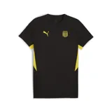 Remera de fútbol Puma color negro con detalles en amarillo. Logo de Puma bordado en el pecho y escudo del Club Atlético Peñarol estampado.