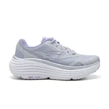 Championes deportivos Skechers Max Cushioning Endeavour - Galloway, color gris con detalles en lila. Capellada de malla transpirable con superposiciones sintéticas, plantilla Air-Cooled Goga Mat, amortiguación ultraligera Soft Stride y entresuela Ultra Light.