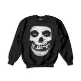 Buzo negro de algodón con estampa frontal de la calavera de Misfits.