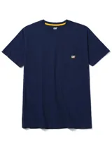 Remera negra de manga corta para hombre, con cuello redondo y bolsillo en el pecho con logo de la marca.