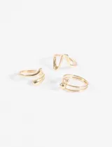 Set de anillos plateados de zinc y hierro.
