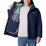 Campera Columbia 3 en 1 color marrón, con capa exterior impermeable y transpirable, y forro polar térmico reflectante.