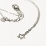 Collar plateado con dije de estrella calada.