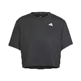 Camiseta deportiva Adidas We Min Tee color gris oscuro con logo blanco en el pecho.