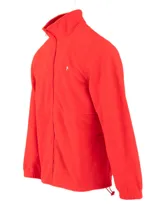 Campera polar de alta calidad color rojo, con cierre frontal y cuello alto, diseñada para brindar excelente aislamiento térmico.