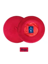 Boina unisex de 28 cm, confeccionada en paño, disponible en varios colores.