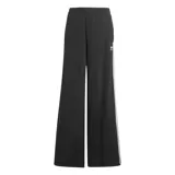 Pantalón Adidas de mujer, modelo Loose French Terry Wide Leg, color negro con tres rayas blancas a los costados.