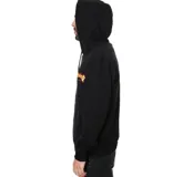 Canguro negro con cierre y capucha, con logo Thrasher Flame estampado en el pecho.