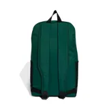 Mochila Adidas Linear color verde oscuro con base y detalles en negro. Cuenta con el logo de Adidas estampado en vertical en color negro.