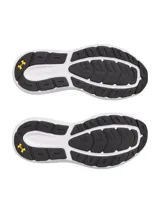 Championes Under Armour Charged Rogue 5 para hombre, color azul marino con detalles en amarillo flúor y suela blanca. Ideales para running y entrenamiento.