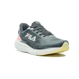 Championes de running Fila Racer Sky Champion para mujer, color gris oscuro con detalles en blanco y rosa. Capellada de malla transpirable, entresuela de EVA y suela de goma.