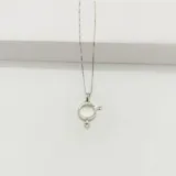 Conjunto de collar y dije en plata 925. El dije representa los símbolos de género masculino y femenino entrelazados.