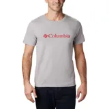 Remera de hombre Columbia de manga corta, color negro, con logo de la marca estampado en el pecho y en la manga.