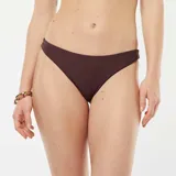 Braguita de bikini reversible con estampado de leopardo en tonos marrones de un lado y liso negro del otro.