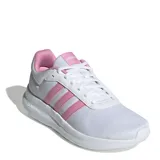 Championes Adidas Lite Racer 4.0 de mujer, color blanco con detalles en rosa, capellada de malla y tecnología Cloudfoam en la entresuela.