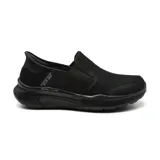 Championes deportivos Skechers Slip-ins Equalizer 5.0, color negro, sin cordones, con capellada de malla, plantilla Air-Cooled Memory Foam y tecnología Heel Pillow.