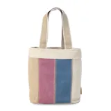 Bolsa matera de tela canvas combinada con división interna para organizar termo y mate. Incluye asa corta de mano.