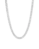 Cadena de eslabones cubanos plateada.