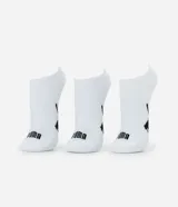 Kit de 3 pares de medias invisibles Puma blancas con logo negro.