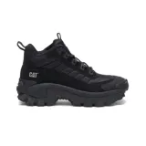 Bota de media caña color negro, con capellada de cuero tipo nubuck deportivo y nylon en malla.