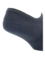 Calcetín invisible gris de bambú con talón de silicona antideslizante.
