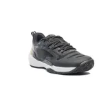 Championes de tenis Fila Champion Winner Clay, color negro con detalles dorados y suela blanca.