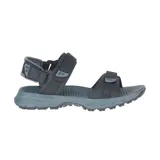 Sandalias de hombre Merrell Cedrus Convert 3, color gris oscuro, con tiras ajustables de velcro, forro de neopreno acolchado, entresuela de espuma EVA y suela de goma adherente.
