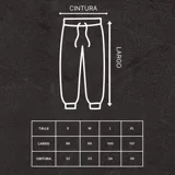 Pantalón de jogging gris melange, corte oversize, con cintura elástica ajustable con cordón y puños ajustados. Estampado en la pierna izquierda con la frase "Just Begin".