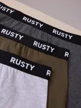 Pack de tres boxers Rusty Tory para hombre, con cintura elástica con logo de la marca.