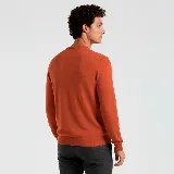 Sweater de punto jersey color naranja, con escote en V y logo bordado en el pecho.