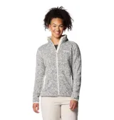 Campera polar Columbia Sweater Weather, color gris jaspeado, con cierre frontal completo, cuello alto y bolsillos laterales con cierre.