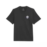 Remera Adidas negra de corte clásico con logo Trefoil sombreado en el pecho.
