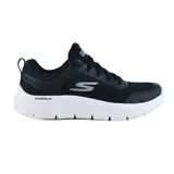 Championes deportivos Skechers Go Walk Flex color negro, con capellada de malla y material sintético, cordones, plantilla Air-Cooled Goga Mat y amortiguación Ultra Go.