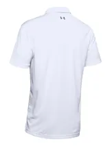 Chomba Under Armour Tech Polo para hombre, de color negro con logo en el pecho y detalles en gris en el cuello. Confeccionada con tejido UA Tech™ de secado rápido y corte holgado.