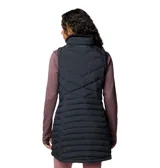Chaleco largo negro con cuello alto forrado en polar y cierre frontal bidireccional. Cuenta con tecnología Omni-Heat Infinity para retener el calor, Omni-Shield para repeler la humedad y aislamiento Thermator de poliéster reciclado.