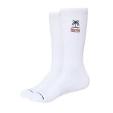 Medias blancas con logo de Katin y una palmera bordados en marrón.