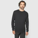 Polerón de hombre de algodón orgánico, color gris oscuro, con cuello redondo y mangas largas.