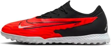 Championes de fútbol Nike React Phantom Gx Pro Tf, color rojo con detalles en negro y blanco.