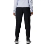 Pantalón jogger negro de mujer, marca Columbia, modelo Leslie Falls. Confeccionado con tejido Omni-Shield™ que repele la humedad y Omni-Shade™ UPF 50 que protege de los rayos UVA/UVB. Cuenta con cintura elástica, bolsillos laterales y traseros, y un bolsillo de seguridad con cremallera.