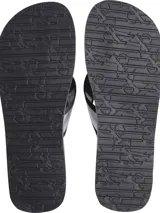 Ojotas Calvin Klein Jeans negras con plantilla texturizada con el logo de la marca y tiras con detalle plateado y logo.
