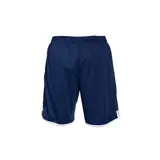 Short deportivo negro con cintura elástica, ruedo con borde blanco y logo de la marca Umbro estampado en blanco en la pierna derecha.
