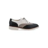 Zapato Oxford de cuero liso y charol multicolor, con cordones y suela de goma EVA.