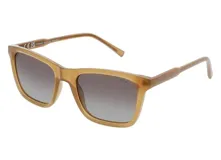 Lentes de sol INVU color nude con marco rectangular de acetato y lentes polarizadas color vino.