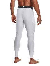 Calza larga de compresión Under Armour HeatGear Armour Leggings, color gris, con cintura elástica con logo y bolsillo lateral.