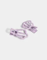 Set de dos hebillas para el pelo con forma de flor esmaltada color lila.