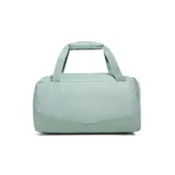 Bolso deportivo Under Armour Undeniable 5 Duffle XS, color verde agua con logo blanco. Cuenta con doble asa de mano, correa de hombro ajustable y múltiples bolsillos con cierre.