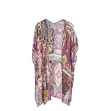 Kimono largo con estampado abstracto y animal print.