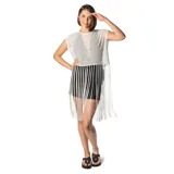 Kimono de hilo calado color blanco, con flecos largos en el ruedo.